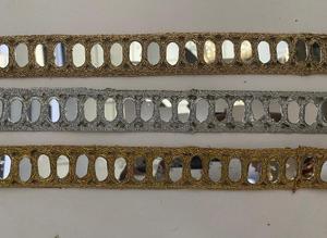 Cinta de Encaje Bordado con Espejo Étnico Estilo Rajastán para Bordes de Saree, Dupatta, Prendas, Accesorios de Costura DIY - Product Image 3