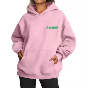 Sweat-shirt à capuche unisexe épais et vierge avec logo personnalisé, coupe décontractée, en molleton bouclette 400-500 GSM, idéal pour l'hiver - Product Image 4