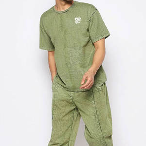 Camiseta Clásica de Estilo Casual con Lavado Ácido para Hombre, Algodón Lavado Vintage, Tela Suave y Cómoda, Adecuada para Uso Diario - Product Image 5