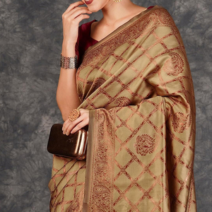 Elegante y Cómodo Saree de Invierno para Mujer, 100% Poliéster/Gasa, Traje Nupcial para Fiestas, Talla Personalizada, Alta Calidad - Product Image 6
