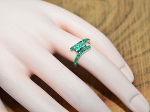 Anillo de Plata de Ley 925 con Esmeralda para Mujer, Anillo de Moda Hecho a Mano, Regalo de Boda para Mamá - Product Image 2