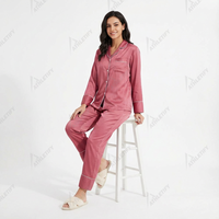 Ensemble de pyjama en satin pour femmes Shorts d'été doux Rose poudré Fabriqué sur mesure Taille élastique Vêtements de nuit Disponible en plusieurs couleurs