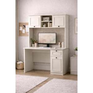 โต๊ะทำงานไม้สไตล์ชนบท Mira  แบบเป็นมิตรกับสิ่งแวดล้อม ทนทาน พร้อมชั้นวางหนังสือในตัว โต๊ะเขียนหนังสือขนาดใหญ่ เฟอร์นิเจอร์สำนักงานที่บ้าน - Product Image 2