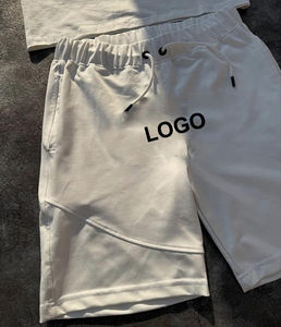 Ropa de calle de verano personalizada, trajes para correr, chándal de algodón 100% para hombres, Conjunto de camiseta y pantalones cortos con estampado de pantalla Puff de alta calidad - Product Image 3