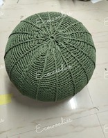 Pouf ottoman en crochet industriel 100% coton, qualité supérieure, rond, avec rangement, léger, empilable, pour chambre à coucher, jardin