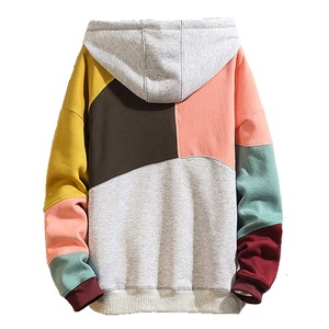 2024 printemps et automne nouveaux hommes mode couture épissé couleur Couple pull jeunesse décontracté sweat à capuche - Product Image 4