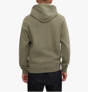 Sweat à capuche CVC à manches longues pour homme, couleur olive poudré, logo personnalisé, poche en polaire, exportation du Bangladesh, meilleure qualité, automne - Product Image 4