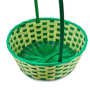 Grand panier en bambou rond violet de Pâques, 10 pouces x 14.5 pouces, panier en bambou naturel et écologique fabriqué à la main au Vietnam - Product Image 4