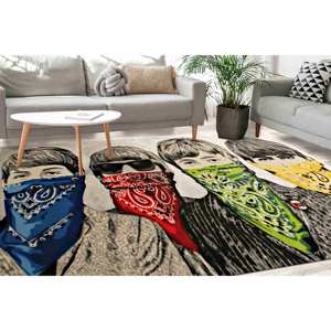 Printed <b>Rug</b>: Unique Graffiti Street Design for Modern Home Decor,<b>Chenille</b> <b>Rug</b> - Product Image 1