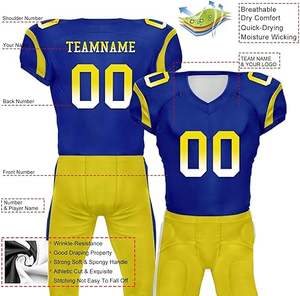 Uniforme personalizable de fútbol americano con el logotipo de tu equipo y el nombre del jugador Costura duradera La mejor calidad garantizada - Product Image 2