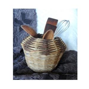 Unique Shape Rattan Utensil Holder Caddy <b>Basket</b> Cutlery Holder <b>Baskets</b> Utensils Flatware Storage Container Kitchen Table Decor - Product Image 1