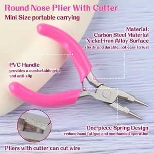 Mini pince de 3 pouces Mini pince à bec rond avec coupe-fil Pince à boucler - Product Image 2
