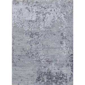 Alfombra Rectangular Gris y Negra Tattvam Lu-9031, Tejida a Mano con Lana, Bambú y Seda, para el Hogar o el Pasillo, Nombre del Producto: Cs-01 - Product Image 1
