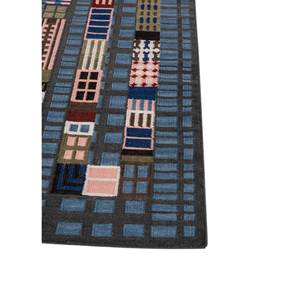 พรมขนสัตว์ลายเรขาคณิตแบบนามธรรม Adwl-13263 สีเทา-ดำ ทอแบบเรียบ สำหรับห้องนั่งเล่น พรมปูพื้นรูปสี่เหลี่ยมผืนผ้าสำหรับตกแต่งบ้าน - Product Image 4