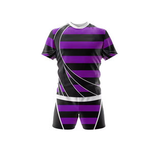 Vente en gros de shorts de sport style rugby pour hommes, service OEM, sublimation, ensemble d'uniformes rugby bleu rouge, meilleure qualité, vente en gros - Product Image 5