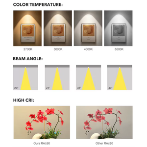 Spot encastré LED de plafond, sans cadre, anti-éblouissement, Tuya, CRI90, 7W, 10W, 15W, haut de gamme - Product Image 3
