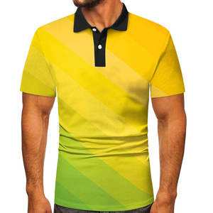 <b>Men's</b> Performance for <b>Shirt</b> | Yellow <b>Green</b> Diagonal Gradient Digital Printing | Breathable Moisture-Wicking Quick Dry - Product Image 3