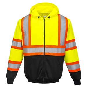 Sudadera con capucha Hi-Viz del fabricante para electricistas Chaqueta DE TRABAJO impermeable con cremallera para ropa de seguridad - Product Image 1