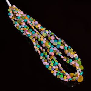 Perles de pierre gemme d'opale welo éthiopienne, perles de coeur d'opale multicolore pour la fabrication de bijoux, perles d'opale, perles de pierre gemme d'opale de feu multi - Product Image 1
