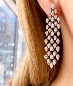 High Quality Modern Design Diamond Earrings for Women Lightweight Diamond <b>Jewelry</b> for Office Use Available at Best Price - Product Image 1