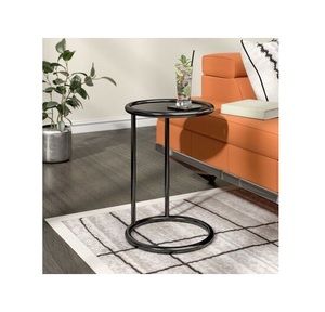 Mesa de metal de la mejor calidad de aluminio con acabado negro brillante Mesa auxiliar hecha a mano de diseño tradicional con la última llegada - Product Image 1