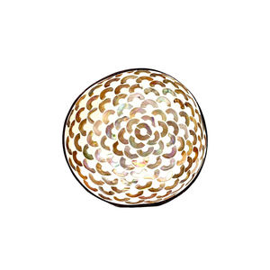 Bol de noix de coco antique fait à la main incrustation de coquille d'oeuf bol de fruits décoratif léger moderne emballé pour l'exportation dans des cartons - Product Image 1