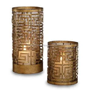 Hurricane T-lamba tutucu altın metal mum içinde aydınlatma için dekoratif r ev dekorasyon el yapımı mumluk