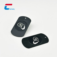 Porte-clés NFC personnalisé en alliage de zinc, noir, or, argent, acier inoxydable, pendentif en métal avec puce NFC, carte