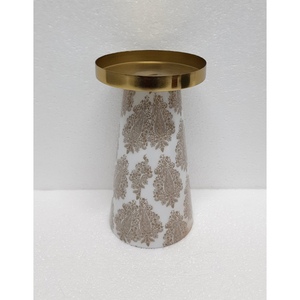 Personnalisé métal et verre ouragans bougeoir décalcomanie émail fini maison dessus de table décoratif fait à la main personnalisé - Product Image 2