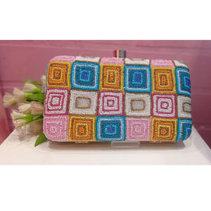 Moderno diseño de moda bordado Floral hombro monedero Bolsos Bolso de mano con diamantes de imitación multicolor para fiesta - Product Image 2