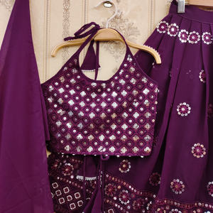 Shoryam Fashion Best Seller Ethnic Purple Sequin Floor-Length <b>Kids</b> <b>Lehenga</b> Choli Dupatta | New Arrival Premium Quality Party - Product Image 2