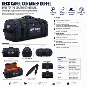 Water Resistant Reinforced Maritime Deck Cargo Container Duffel Weatherproof Saltwater <b>Spray</b> Proof Sack 1000D Cordura Nylon PU - Product Image 4
