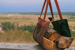 Fait à la main toile bois sac de transport porte-bûches bois rassemblement Camping pour bois bois de chauffage stockage CWR-0030 - Product Image 3