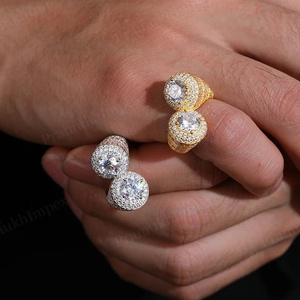 Double Halo Diamond <b>Ring</b> S925 Sterling Silver Two Tone <b>Iced</b> Out Luxury Hip Hop <b>Ring</b> for Unisex Elegant Moissanite <b>Ring</b> Jewellery - Product Image 6