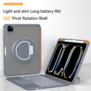 เคส iPad รุ่นที่ 10 ใหม่ iPad A16 2025 <span class=keywords><strong>Air</strong></span> 4 <span class=keywords><strong>5</strong></span> 6 พร้อมคีย์บอร์ดแบบหมุนไ<span class=keywords><strong>ด</strong></span>้ 360 องศา ช่องใส่ปากกา แทร็คแพด ไฟแบ็คไลท์ เคสแท็บเล็ตบลูทูธ - Product Image 2