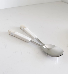 Ensemble de couverts en laiton cuillère couverts de qualité supérieure cuillère en or cuillère à salade en pierre blanche et cuillère à crème glacée à prix abordable - Product Image 3