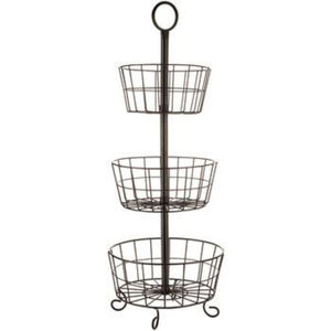 Multipurpose Metal <b>Wire</b> <b>Baskets</b> Black Color Luxury Kitchenware Vegetable and Fruit Storage <b>Baskets</b> With 3 Tier - Product Image 3