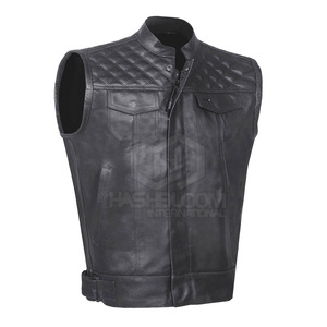Chaleco de Cuero Casual sin Mangas para Hombre 2024, Diseño de Cuello en V, Personalizable, Transpirable, de Secado Rápido, con Botones, Logotipo, Prenda Exterior - Product Image 1