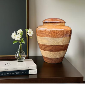 กล่องเก็บโกศไม้กลมของชำร่วยของที่ระลึกโกศใส่ศพทำด้วยมือจากเวียดนาม - Product Image 4