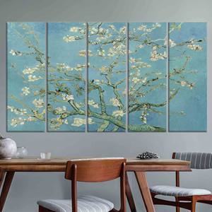 Impresión en lienzo de Árbol de Almendro de Van Gogh: Reproducción de ramas en flor, JUEGO DE 5 LIENZOS - Product Image 1
