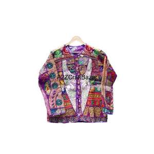 Chaquetas de Algodón Acolchadas Banjara con Diseño de Espejo, Bordadas, Estilo Bohemio, para Fiestas de Invierno, Manga Larga - Product Image 2