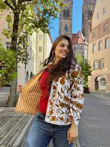 Chaqueta Boho Chic para Mujer, Tejida en Algodón, Bordado Suzani, Ecológica, Transpirable, Otoño 2025 - Product Image 2