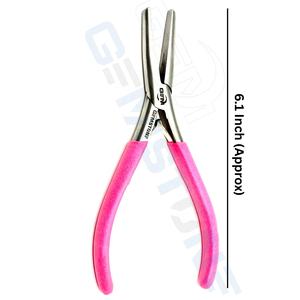 Pinzas de 6 pulgadas de acero inoxidable con boca plana para extensiones de cabello, color plateado con mango rosa, herramienta de ajuste y extracción, duraderas y reutilizables - Product Image 6