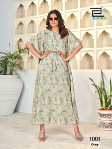 Diseñador de calidad superior Exclusivo Última tendencia Pesado Viscosa Rayón Impreso Kaftan Mujer Moda Fabricante - Product Image 2