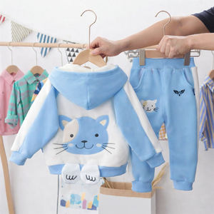 Baby Boys <b>Girls</b> Cartoon Animal <b>Hoodie</b> Tracksuit Set Kids 2 Piece Hooded <b>Sweatshirt</b> & Jogger Pants Soft Cotton Winter Outfit - Product Image 1