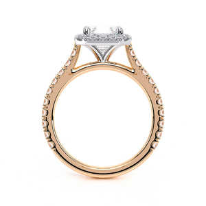 Anillo de compromiso de diamante cultivado en laboratorio con corte Asscher para mujer, banda halo pavé, 2.15 CTW, oro macizo de 14k chapado en rodio, para aniversario de bodas - Product Image 3