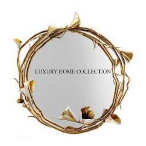 Cadre de miroir mural en métal antique unique fabriqué à la main avec de délicates sculptures florales pour une touche intérieure sophistiquée - Product Image 6