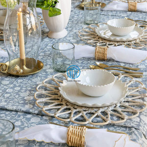 Natural Rattan Flower <b>Placemat</b> Handmade Woven Table Mat Decorative Eco Friendly Dining Table Accessory Made in Vietnam - Product Image 3