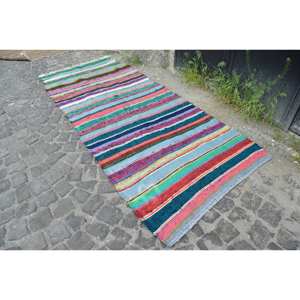 พรมตุรกีโบราณที่ทันสมัย3.7 x 8.9ft เบจคลาสสิกการออกแบบการเย็บปะติดปะต่อกันสำหรับห้องนั่งเล่นผ้าขนสัตว์วัสดุวิสคอสที่มียางด้านหลัง - Product Image 2