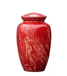 Handmade จังหวะเพลิงศพสําหรับเถ้ามนุษย์สีแดงเงาโคลนสําหรับเถ้าผู้ใหญ่ Handcrafted มากถึง 240 ปอนด์ - Product Image 1